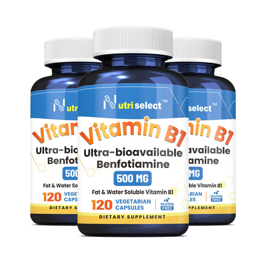 Frascos Vitamina B1 500mg NUTRISELECT 120 cápsulas veganas