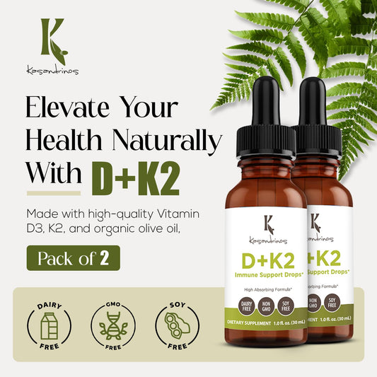 Frascos de vitamina d3 k2 kasandrinos suplemento salud mujeres