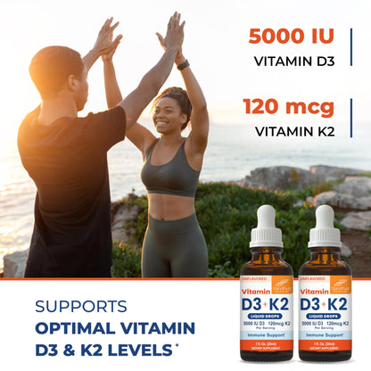 Frascos de Vitaminas D3 K2 Sandhu líquido para adultos