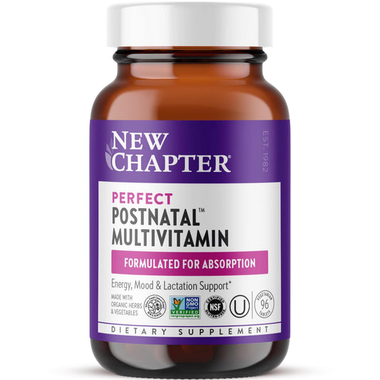 Frasco de vitaminas posnatales New Chapter para nuevas mamás