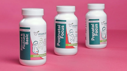 Frascos vitaminas prenatales veganas Vegan Life Nutrition