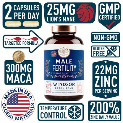 Frascos Windsor Botanicals vitamina b12 líquida y suplemento mascul