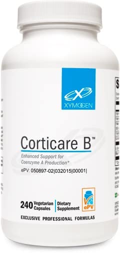 Frasco XYMOGEN Corticare B suplemento apoyo adrenal 240 cápsulas