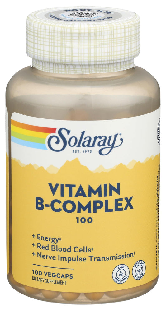 Frasco Solaray Complejo B 100 mg 100 cápsulas