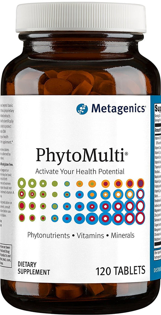 Frasco de suplemento PhytoMulti Metagenics
