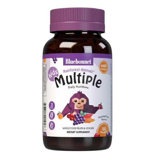 Frasco de multivitaminas Bluebonnet para niños con 180 tabletas