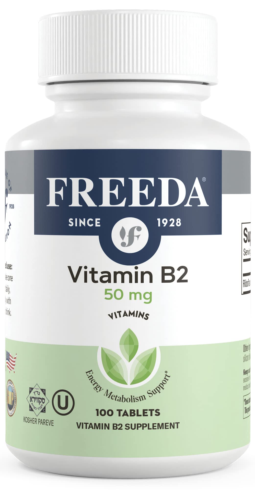 Freeda suplemento vitamina b2 50 mg botella frontal