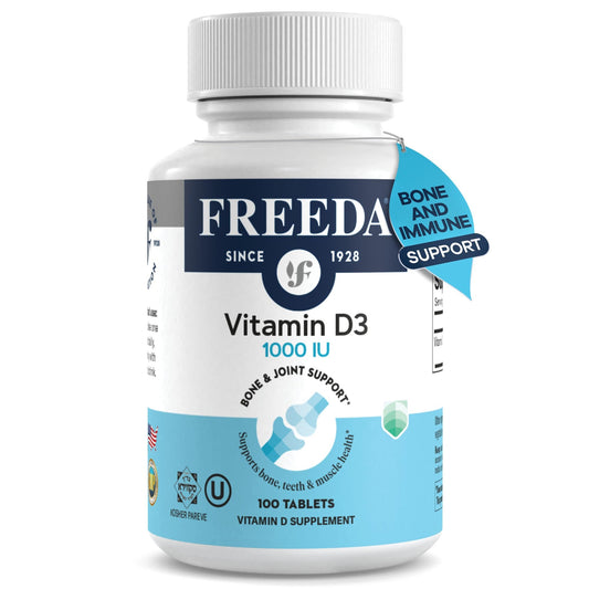 Botella Freeda vitamina d3 1000 ui tableta kosher envase frontal