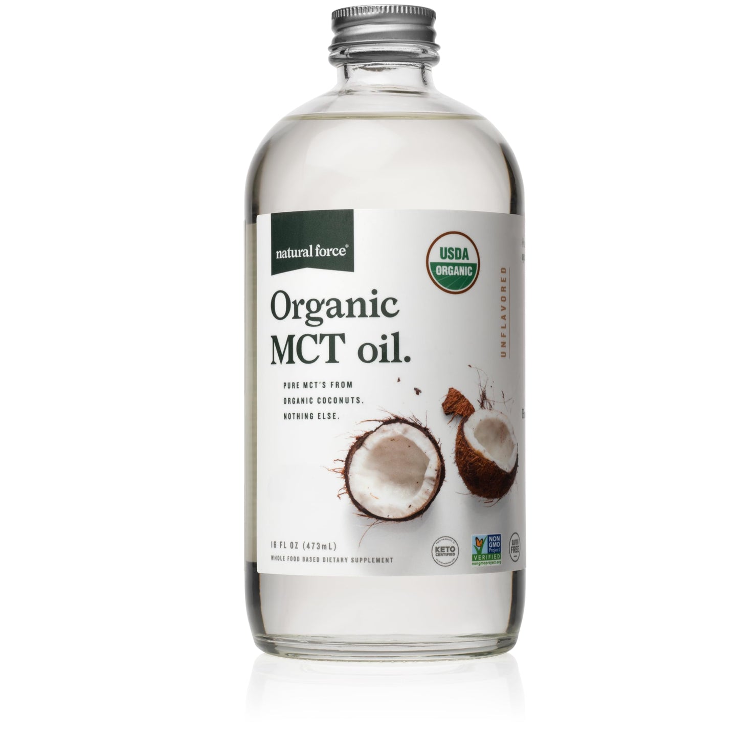 Frente botella Natural Force Vitamina D pura y Aceite MCT