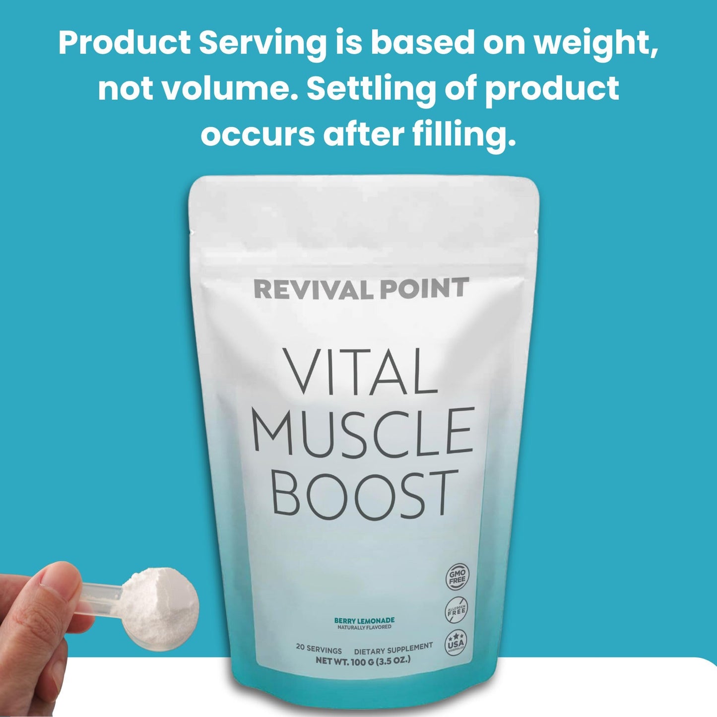 Frente del empaque Vital Muscle Boost myHMB plus vitamina D3