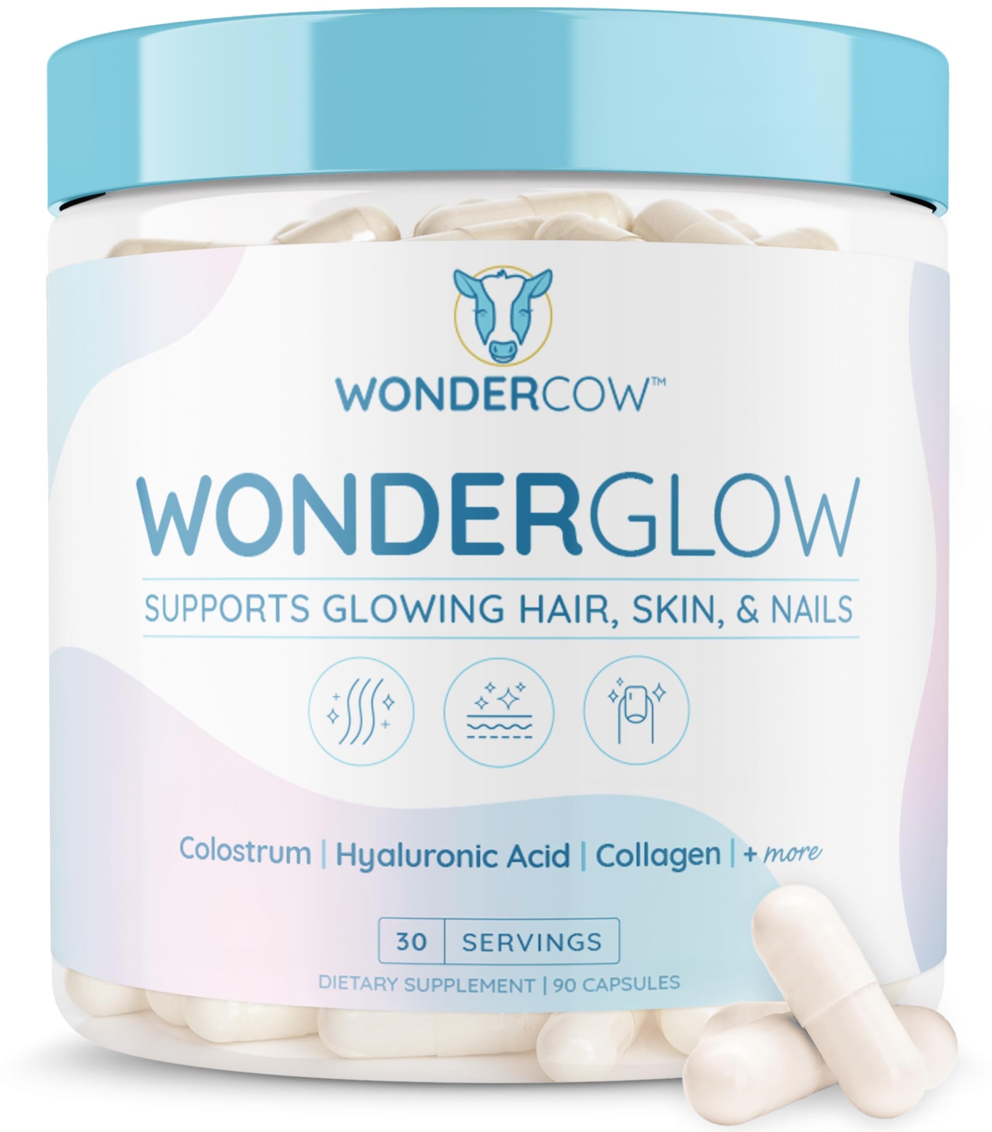 frente envase vitaminas wondercow para cabello piel uñas