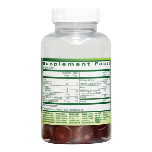 Frente etiqueta NutraA2Z gomitas complejo B y vitamina C