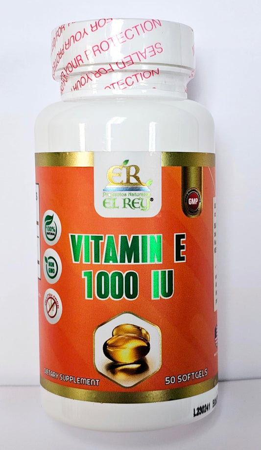 frente del frasco de vitamina e 1000 iu el rey