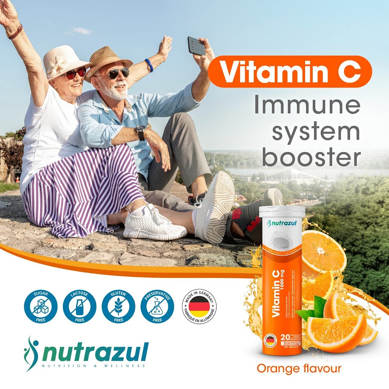 Frente del paquete Nutrazul vitamina C efervescente