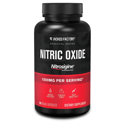 Frente de la botella Jacked Factory Essentials Nitric Oxide Booster