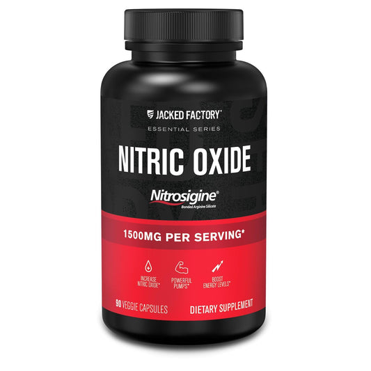 Frente de la botella Jacked Factory Essentials Nitric Oxide Booster