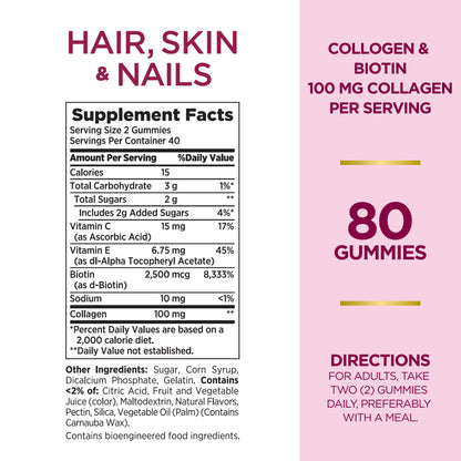 Frontal caja gomitas para cabello piel uñas Nature's Bounty