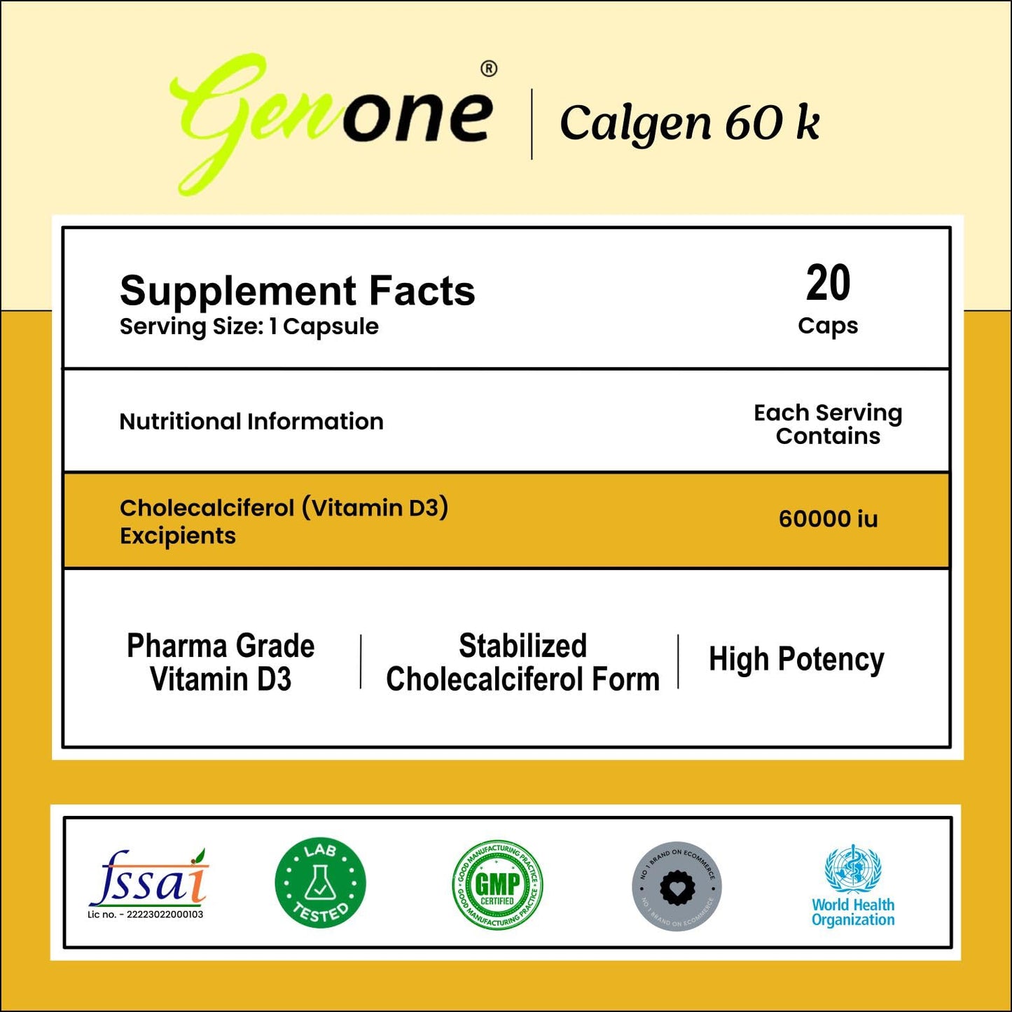 frontal etiqueta suplemento genone calgen d3