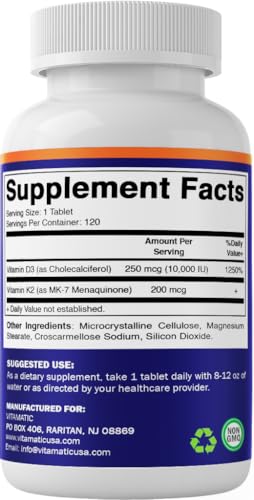 Frontal etiqueta suplemento Vitamatic vitamina d3 k2 mk7