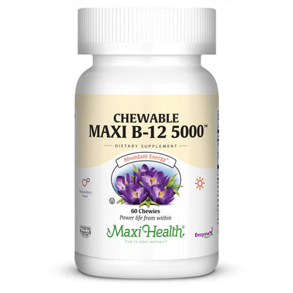 Frontal Maxi Health Vitamina B-12 masticable sabor baya