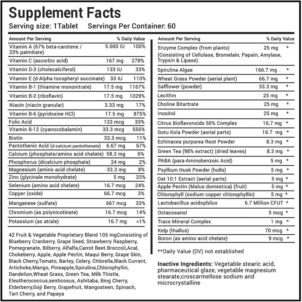 Con frutas y verduras multivitamínico MiracleMulti