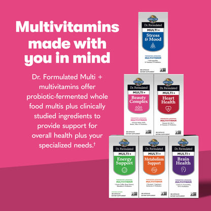 Gama de multivitamínicos para diferentes necesidades.