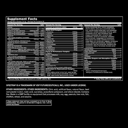 Garantía de calidad de Animal Pak multivitamínico.