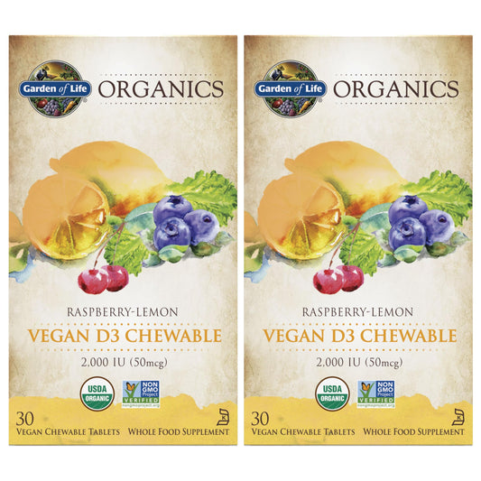 Garden of Life mykind D3 vegana masticable sabor frambuesa limón
