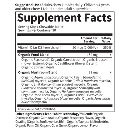 Caja vitamina D3 vegana frambuesa limón 30 tabletas