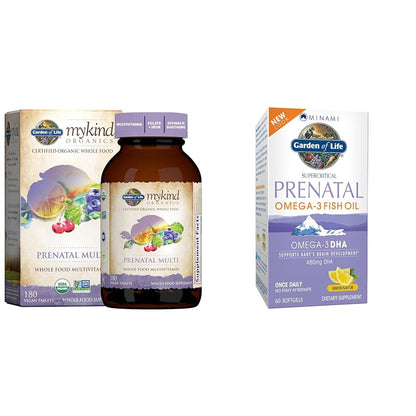 Multivitamínico prenatal Garden of Life con DHA 60 cápsulas blandas