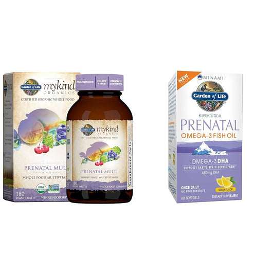 Multivitamínico prenatal Garden of Life con DHA 60 cápsulas blandas