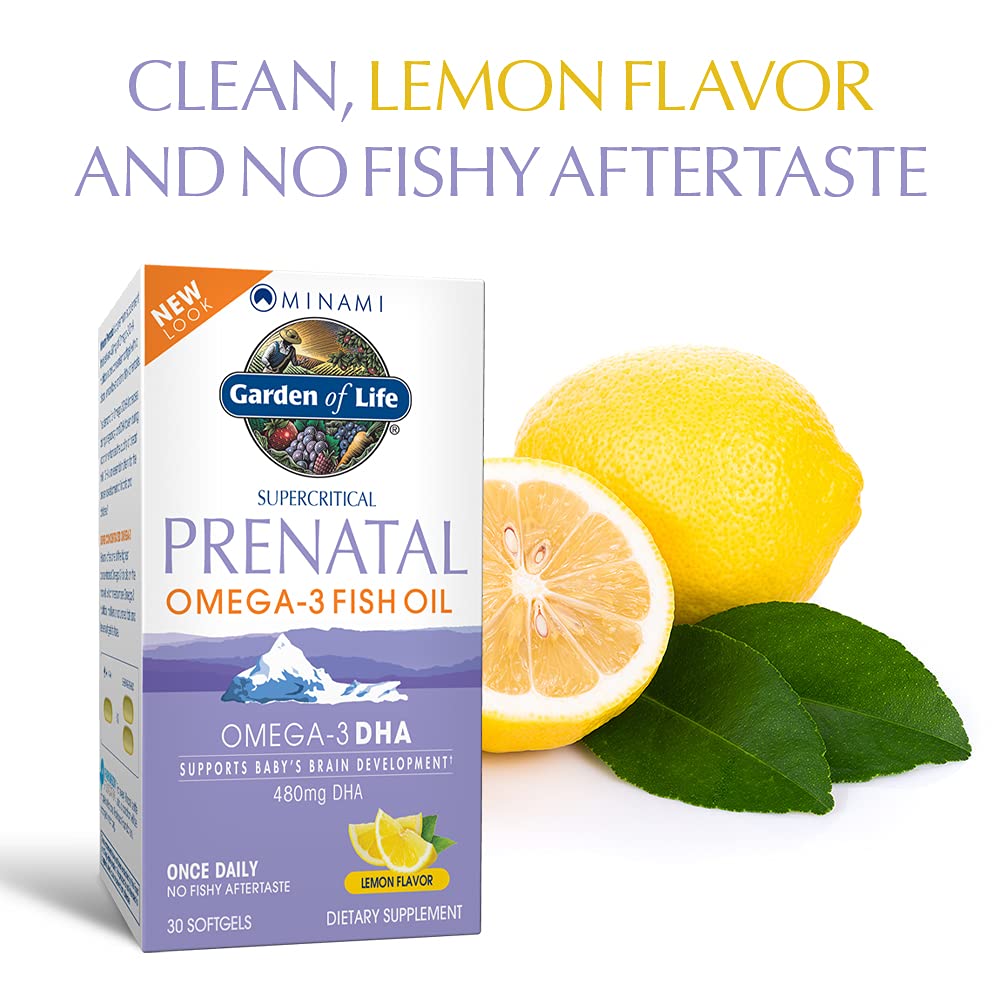 Garden of Life suplemento prenatal omega 3 dha sin sabor a pescado