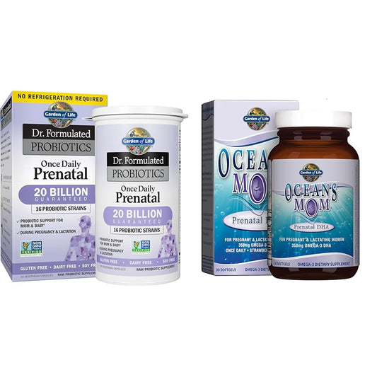 Garden of Life suplemento probióticos prenatales y omega 3 dha aceite pescado