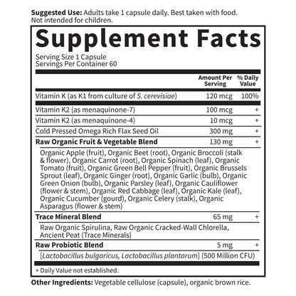 Garden of Life vitamina k cápsulas para huesos y salud cardíaca