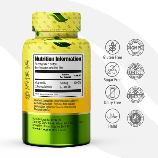 Gelblandas ORZAX vitamina D3 para salud inmune y muscular