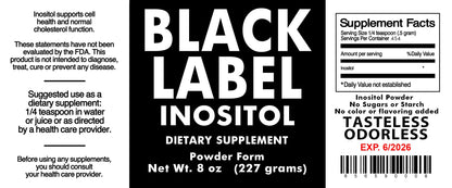 Generic Black Label suplemento polvo inositol 2.19 libras