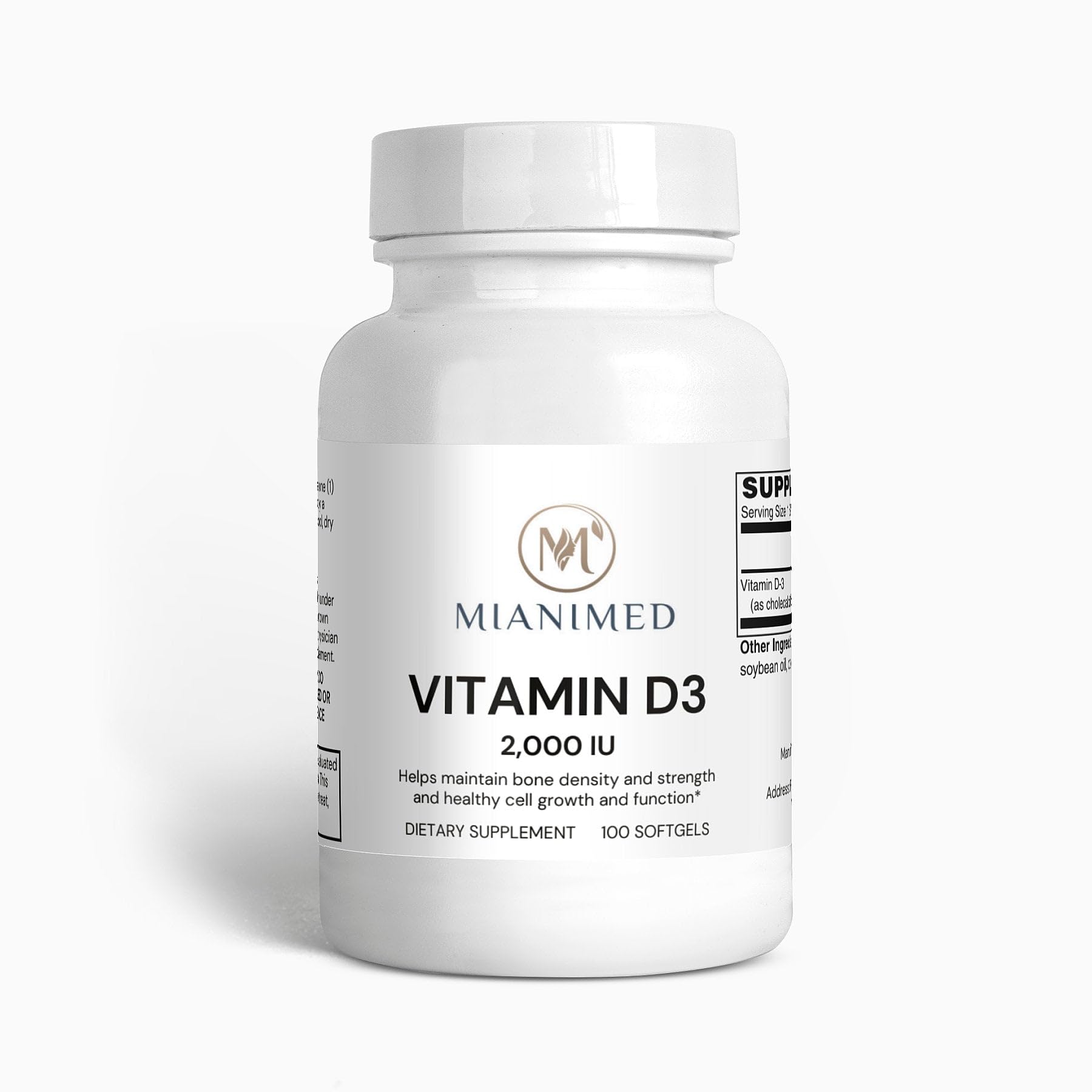 Generic MIANIMED suplemento premium vitamina d3 2000 ui botella