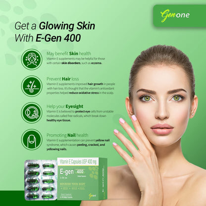 Genone E-gen cápsulas vitamina e natural cuidado piel cabello