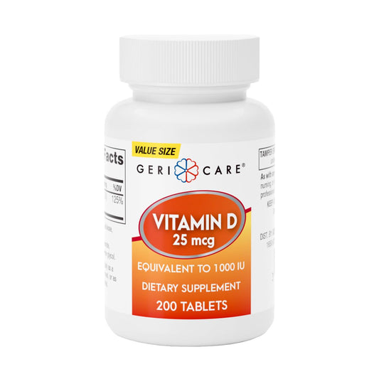 GeriCare vitamina d3 1000 ui soporte salud ósea 200 tabletas