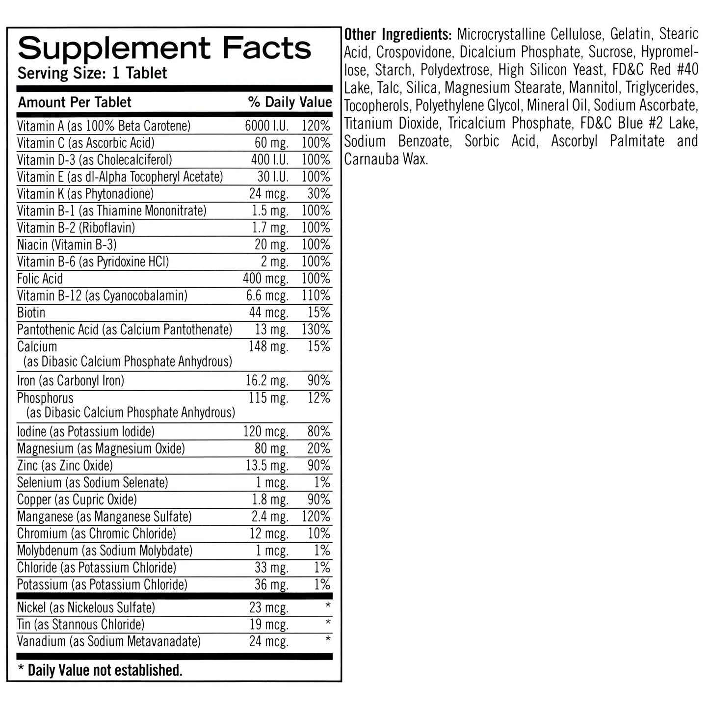 Paquete de multivitamínicos Geritol para toda la familia
