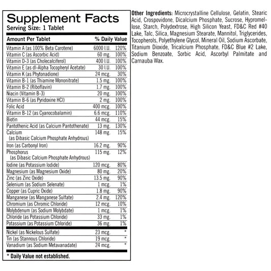 Paquete de multivitamínicos Geritol para toda la familia