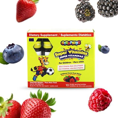 Vitaminas para niños GirafKids sabor durazno y frutos del bosque