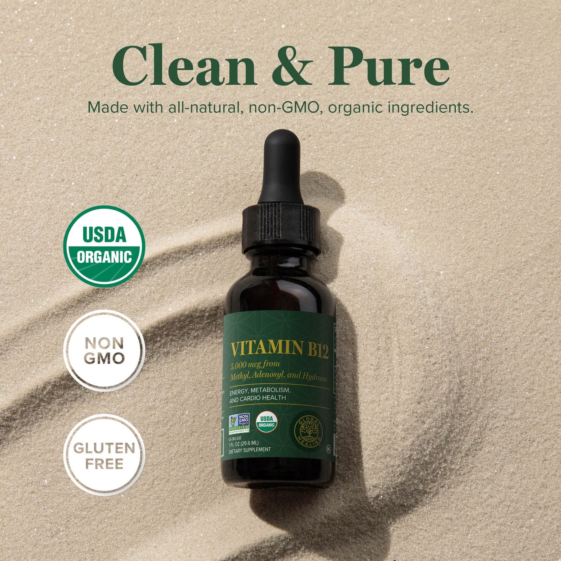 Global Healing Center suplemento líquido B12 para metabolismo