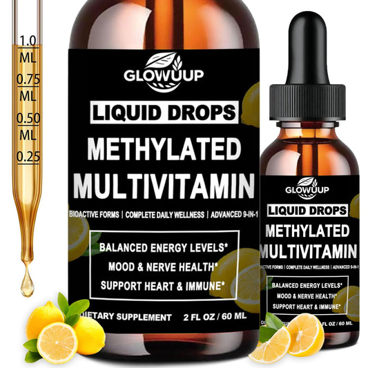 Pack de 2 frascos de gotas multivitamínicas líquidas GLOVVUUP