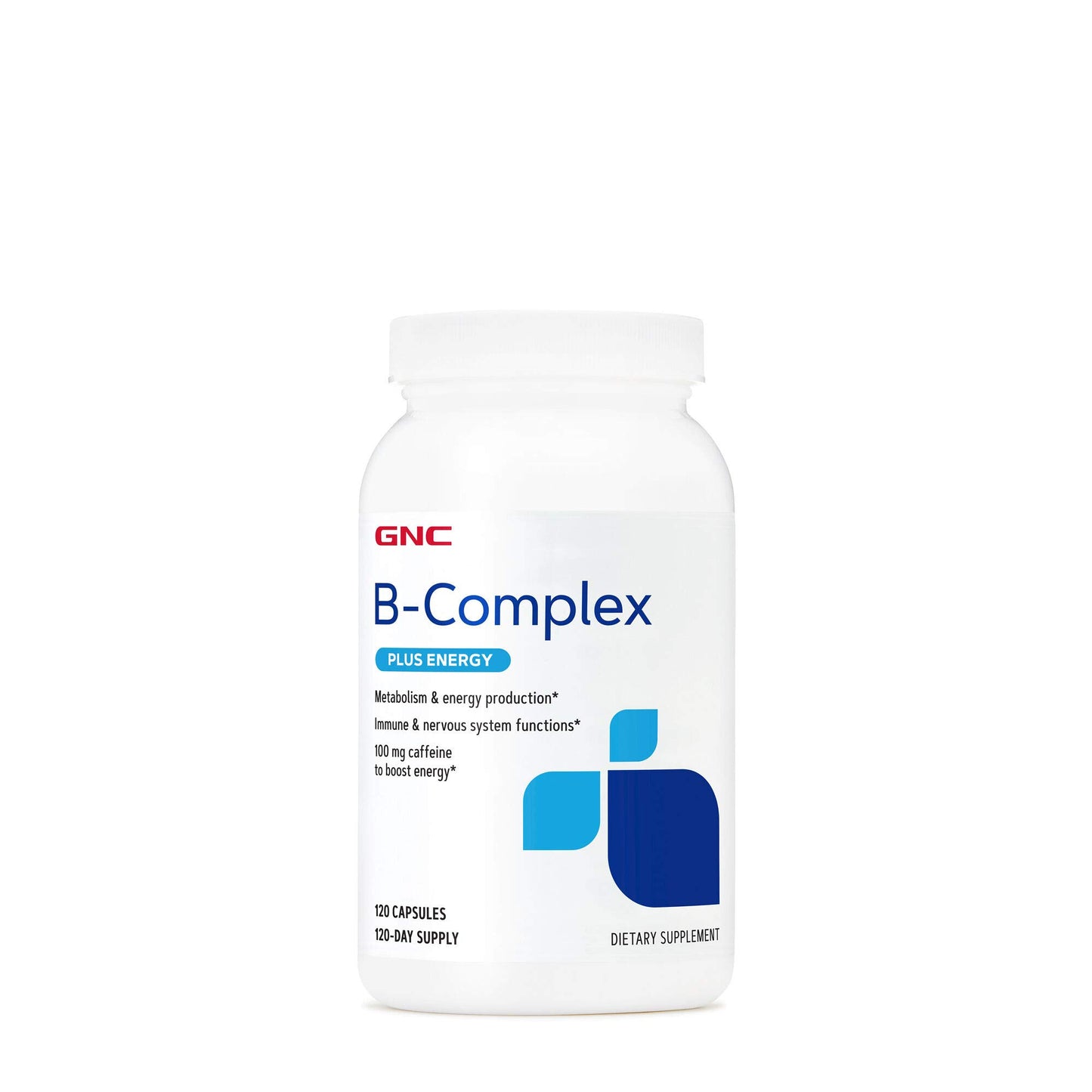 Frasco GNC B-Complejo plus Energía 120 cápsulas