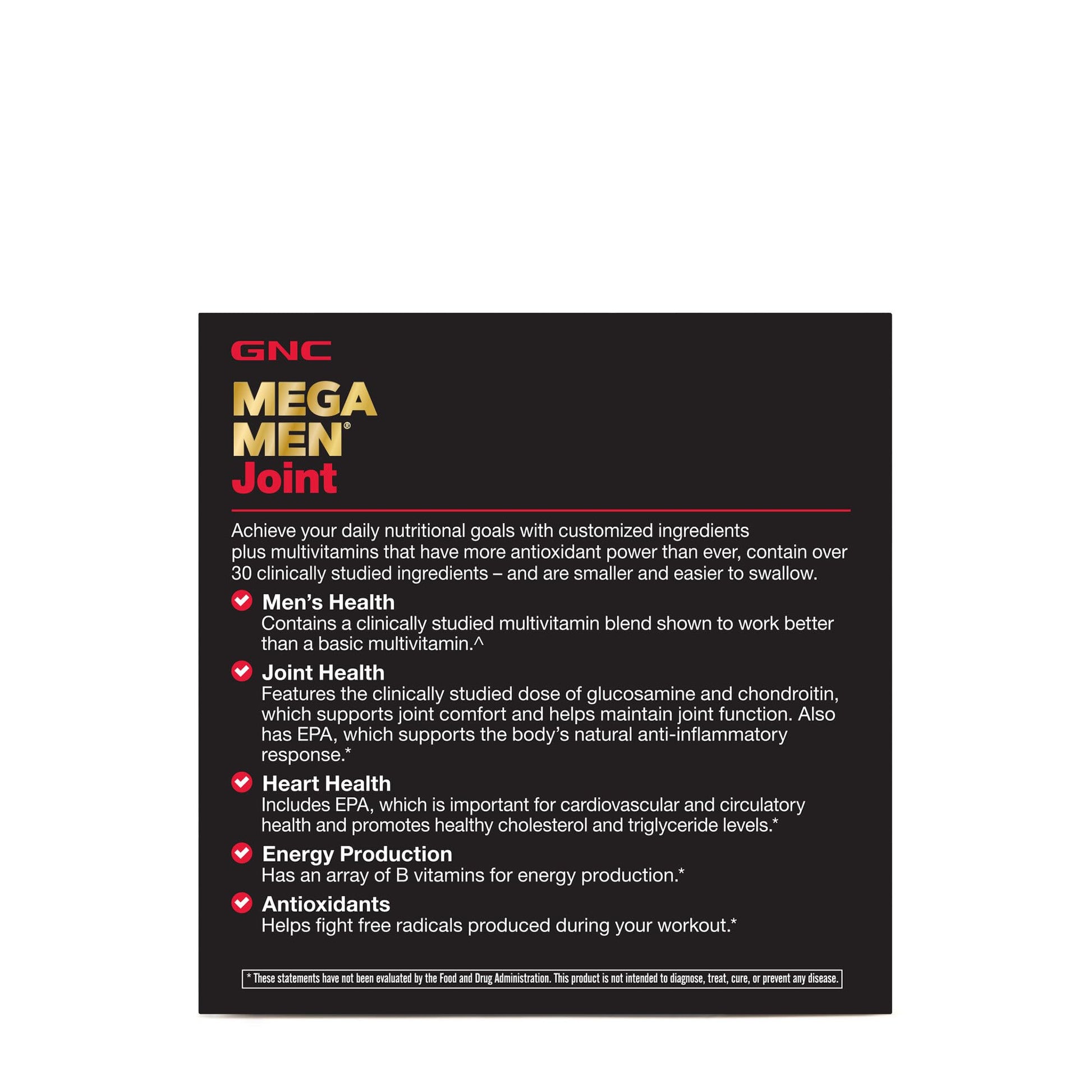 Suplementos individuales del GNC Mega Men Joint Vitapak