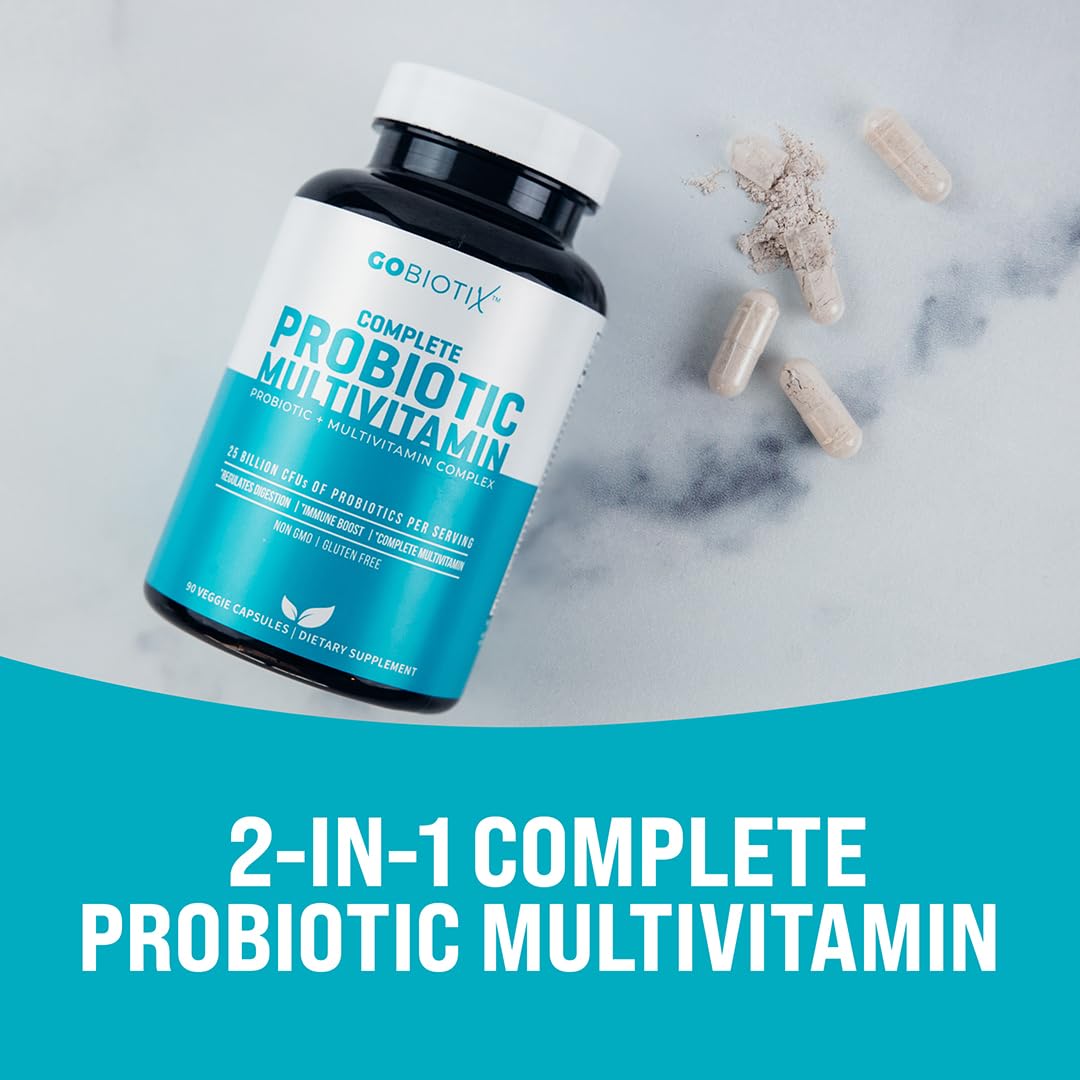 GOBIOTIX multivitamínico en cápsulas sobre fondo azul