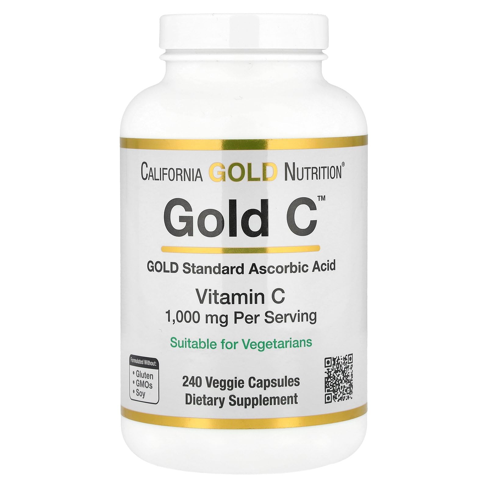 Gold C California Gold Nutrition vitamina c 240 cápsulas vegetales