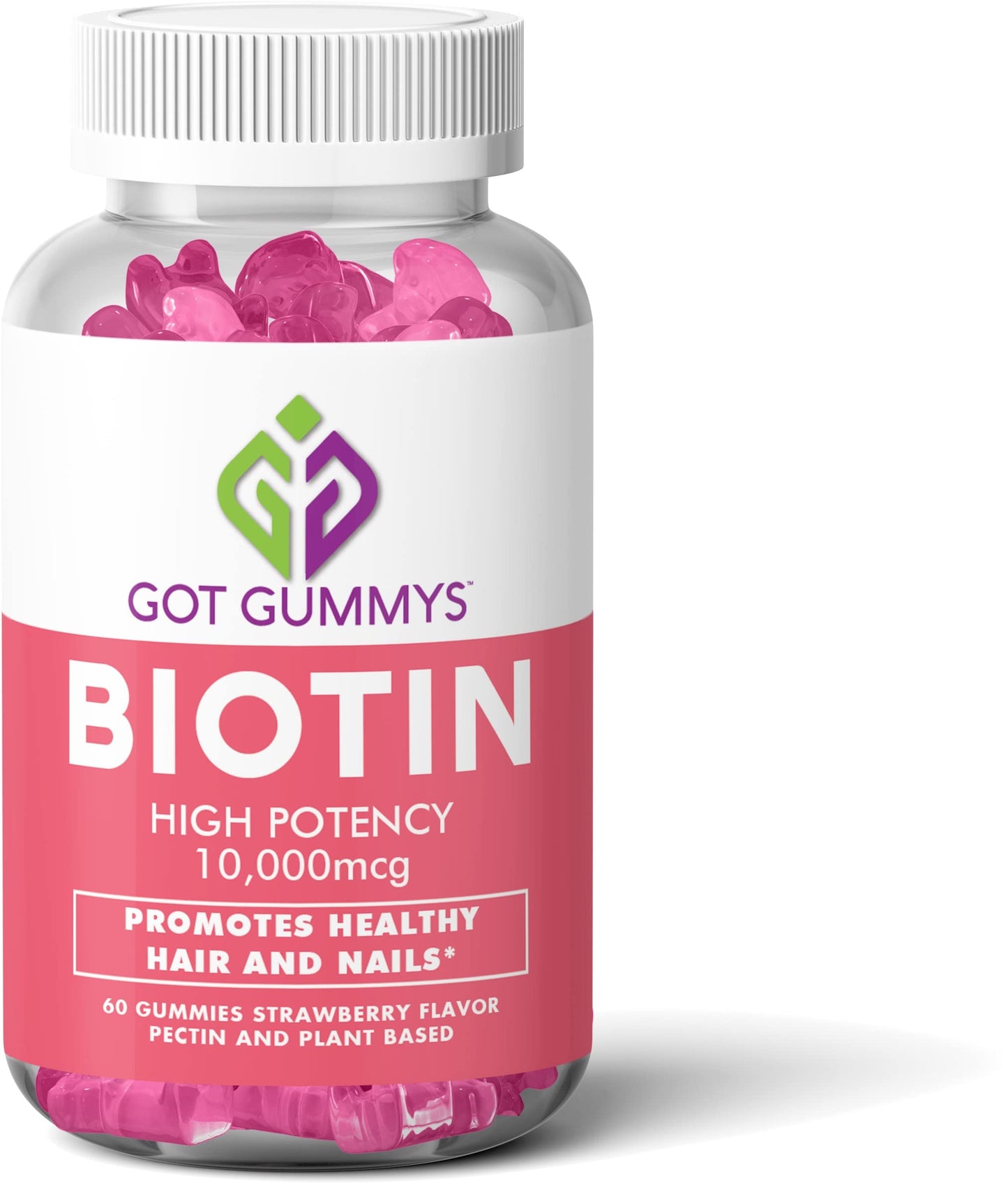 Gomas biotina 10,000mcg para cabello y uñas saludables.