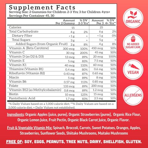 Gomas de frutas Llama Naturals vitaminas C D K